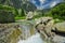 Small waterfall in Mala Studena Dolina valley in High Tatras