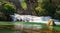 Small waterfall on the Mijares river in long exposure