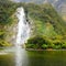 A small waterfall at Milford Sound