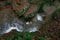 Small waterfall on a mountain stream in the fall, clean water.