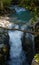 Small waterfall on path to Slap Kozjak in Triglav National Park in Slovenia