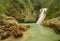 Small waterfall in Polilimnio, Greece