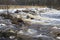 Small waterfall and rapids on the Varzuga river