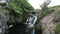 Small waterfalls converging into a stream