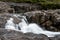 Small waterfalls near Fairy Pools in Glen Brittle, Isle of Skye, Scotland taken with long exposure