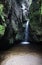 Small watterfall in Teplicko-adrspaske skaly in Czech republic