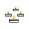 Small wax candles burning thin line vector icon. Illustration for religion, cerimonies, events etc