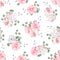 Small wedding bouquets seamless vector print on white background