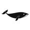 Small whale icon, simple style