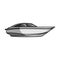 A small white boat with a motor.Boat for speed and competition.Ship and water transport single icon in monochrome style