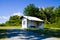 A small white chapel on a rest area in Bavaria, Germany