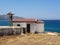 A small white Christian orthodox church of the coast of Pahiammos village in Cyprus Island