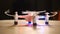 Small white drone quadrocopter