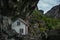 Small white, fishing house norway rock.