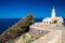 Small white lighthouse at Cala Ratjada