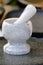 Small white marble pestle for crushing spices