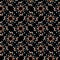Small white orange flowers on a black background Simple Ditsy dress floral seamless pattern