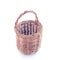 Small wicker basket on white background