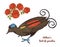 Small Wilson bird of paradise in Australia. Exotic tropical animal icons. Use for wedding, party. engraved hand drawn in
