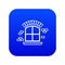 Small window frame icon blue vector