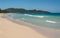 Small winter waves on Sherwood Beach on the east coast of Oahu in Hawaii