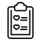 Small wishlist icon outline vector. Website cart