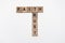 small wood squares with letters creating crossword puzzle spelling words Faith and trust