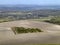 Small wood surrounded by chalky field in West Berkshire