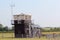 Small wooden airport control tower.