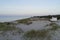 Small wooden cabins on beach in Falsterbo Sweden