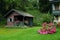 Small wooden cottage on the edge of the forest near Sankt Gilgen, the picturesque village by the Wolfgangsee.