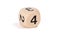 Small wooden dice, numbers written on it