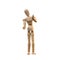 Small wooden dummy doll ,Wooden figure  isolated on white background