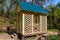 Small wooden gazebo in Krasnokutsk park, Kharkiv region, Ukraine