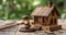 Small Wooden House Beside Wooden Mallet