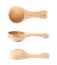 Small wooden measure spoon isolated