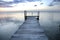 Small wooden pier on a lagoon in Sian Ka`an biosphere reserve, Mexico