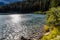 Small Wooden Pier On Swiftcurrent Lake,