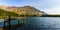 Small Wooden Pier On Swiftcurrent Lake