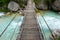 Small wooden,suspension bridge