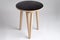 Small Wooden Table or Stool with Black Vinyl Covering on Top