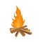 Small woods fire icon, flat style