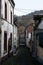 Small workers houses street cobblestones, Crevecoeur , Leffe, Dinant, Belgium