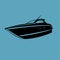 Small yacht isolated illustration. Luxury boat vector. Streamline vessel.