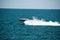 Small yacht rushes in Black Sea