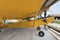 Small yellow private airplane