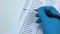 Smallpox, doctor checking disease in lab blank, showing blood sample in tube