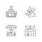 Smart agriculture linear icons set