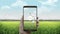 Smart agriculture Smart farming, information graphic icon in smart phone, mobile, internet of things. 3.