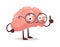 Smart brain character vector illustration.